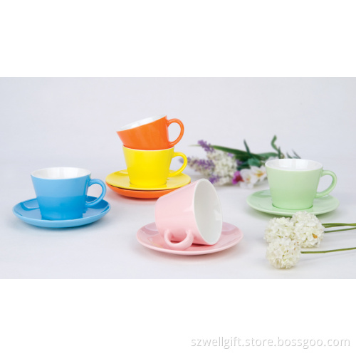 Ceramic Pure Colorful Cappuccino Set